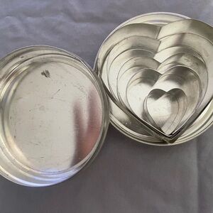 Silver Heart-Shaped Cookie Cutter Set